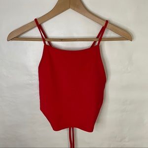 (Sold Elsewhere) Red Garage Crop Top with Open Back!!